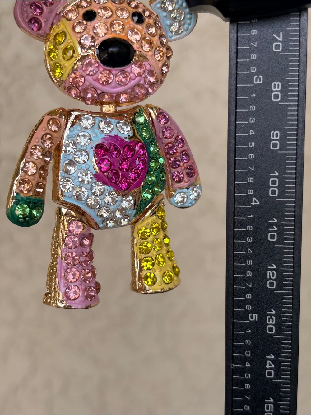 Sparkling Patchwork Teddy Keychain/Bag Charm - Picture 7 of 7